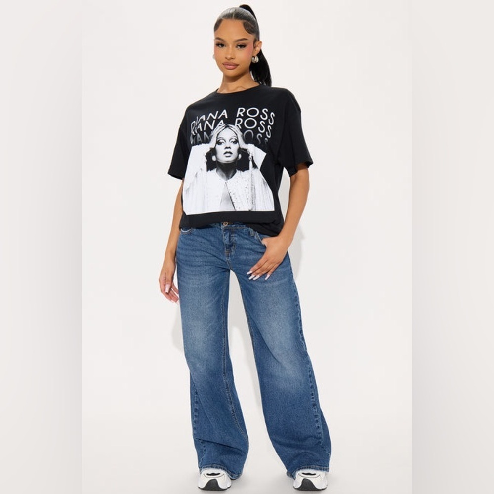 Cross Colours x Diana Ross Glow Black Unisex Graphic Tee - Picture 2 of 4